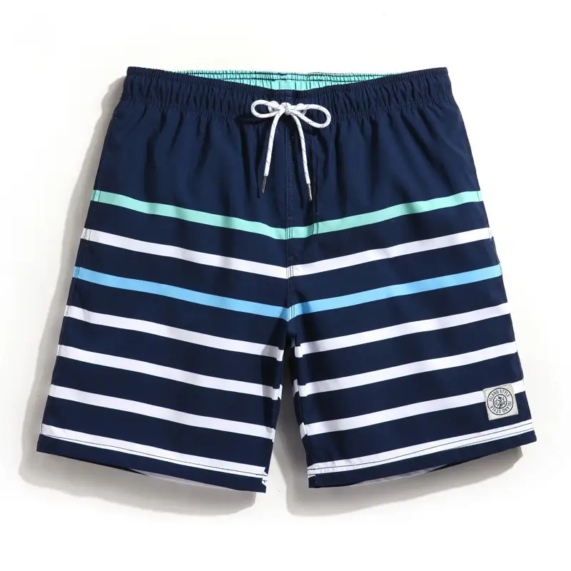 Men's Striped Loose Casual Beach Quick Dry Shorts