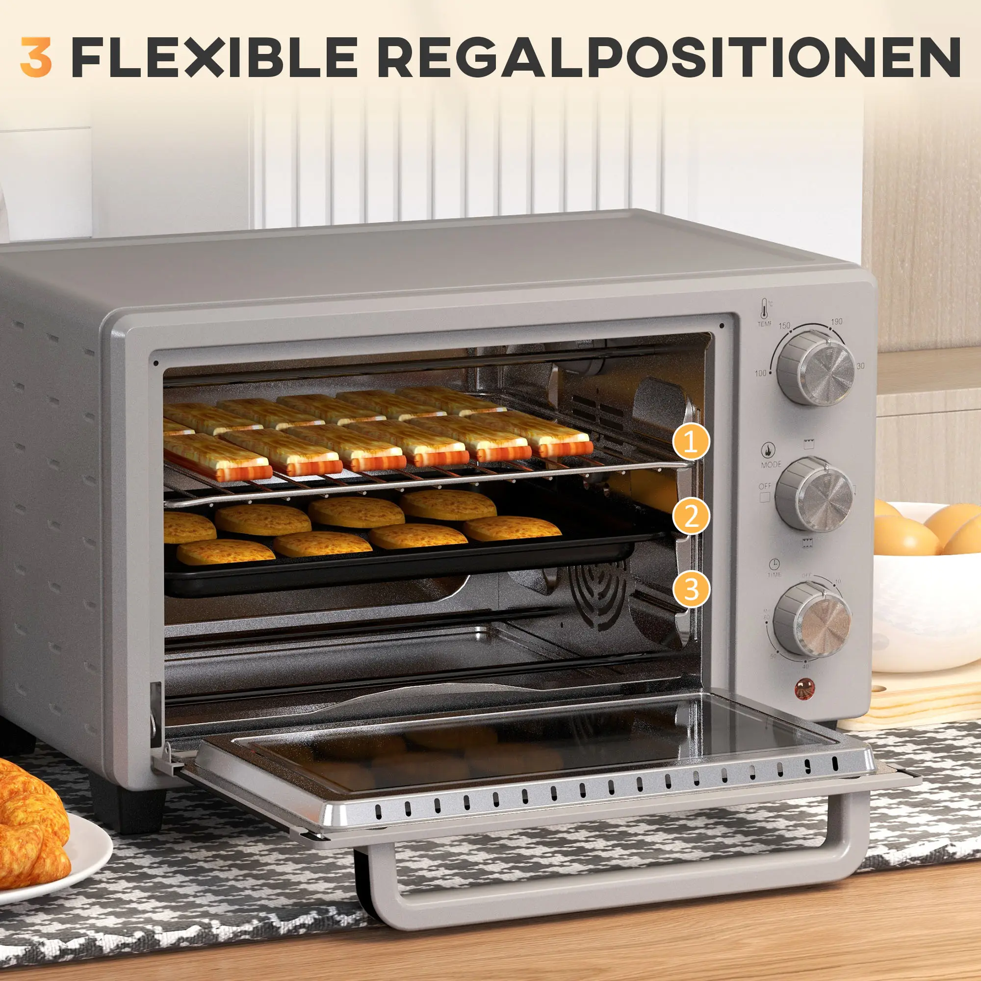 Electric Mini Oven With Hot Plates Adjustable