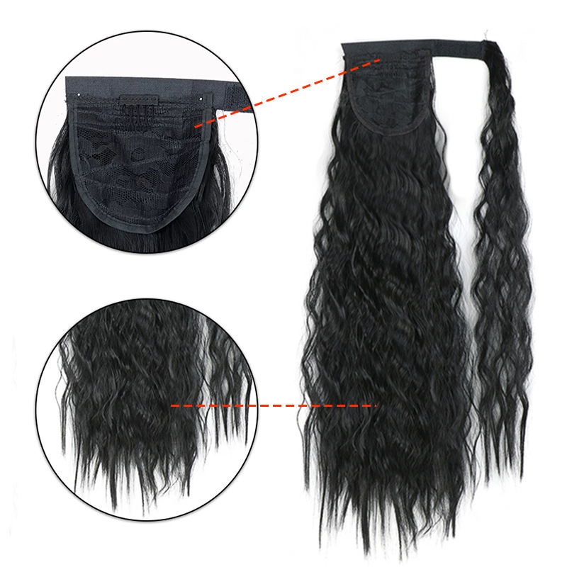 Ponytail Wig Water Wave Velcro Banding Chemical Fiber High Temperature Silk — foto 24