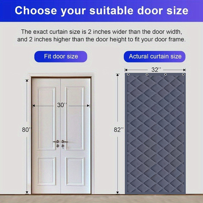 Winter Magnetic Quilted Door Curtain, Hook-style For Easy Installation, Windproof And Cold-resistant, Keeps Heat In, Suitable For RVs, Home Entrances, Garages, Porches, And More, Providing Warmth, Lig — foto 5