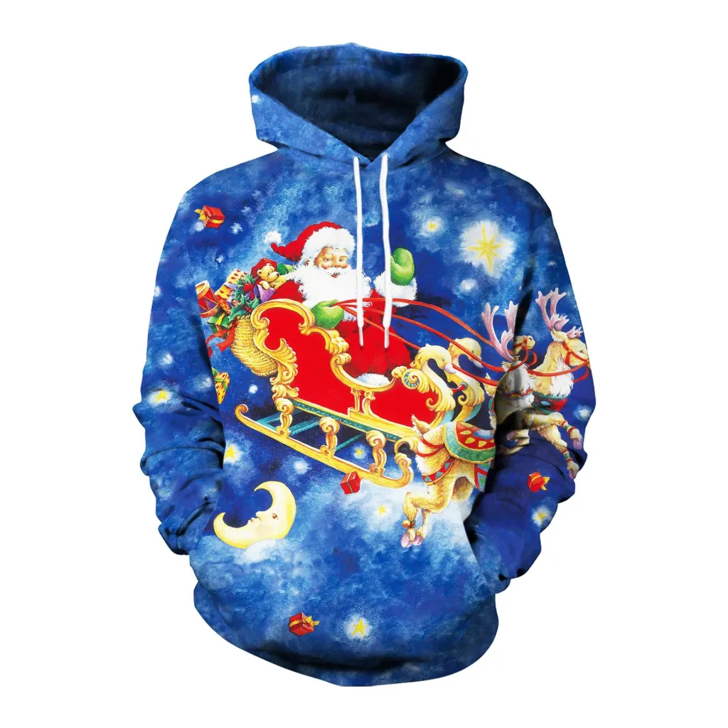 Elk Christmas Animal Print Couple Hooded Sweater - Sb101100-Xl
