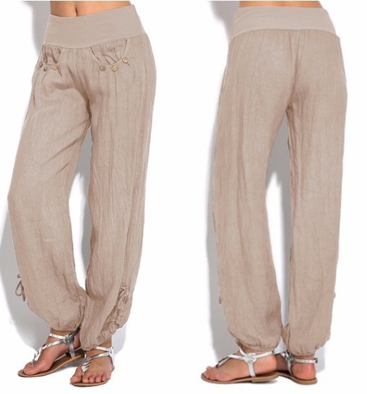 Title 6, Buttoned casual wide-leg trousers, designed for...