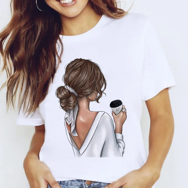 Travel Vacation Girl Fashion Girl Print T shirt Short Sleeve - Shop at LoveMi