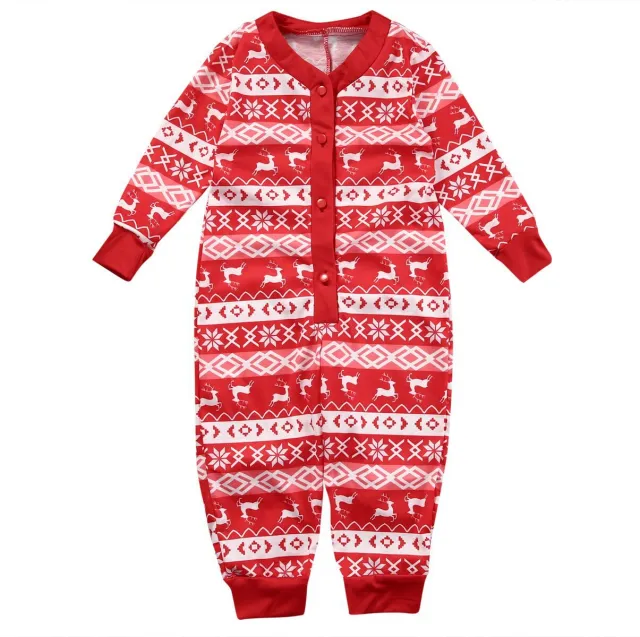 Christmas Parent child Printed Loungewear Pajamas Set Red - Shop at LoveMi