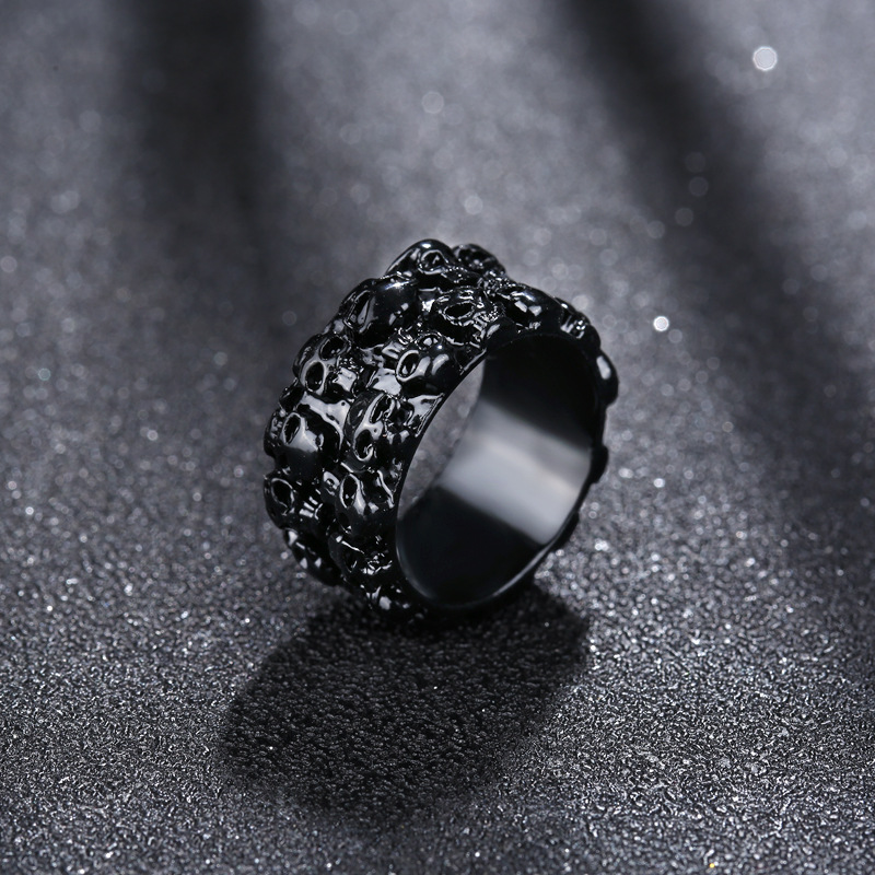 Personalized Surrounding Skull Cool Geometric Ring