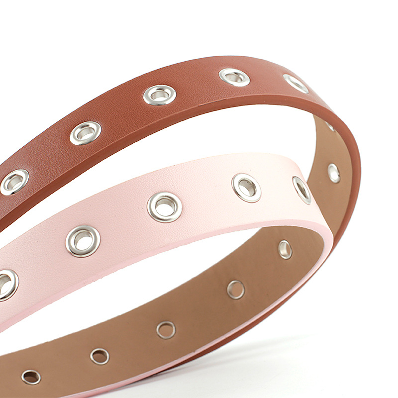 Title 4, Hollow Eyelet Belt, Ladies Fashion Round Buckle...