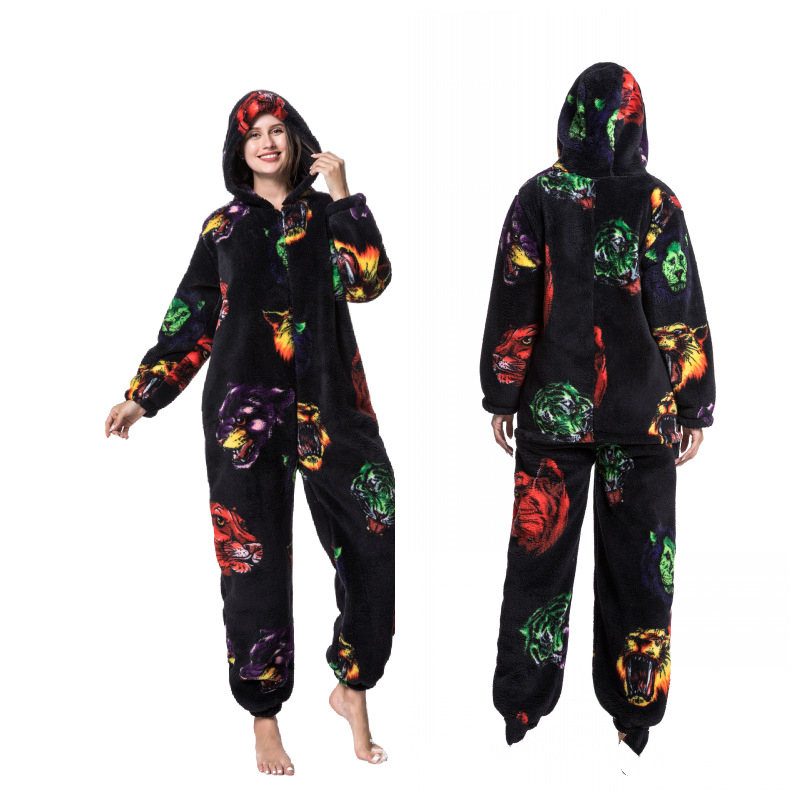 Title 8, Hooded Thick Cartoon Animal One Piece Pajamas