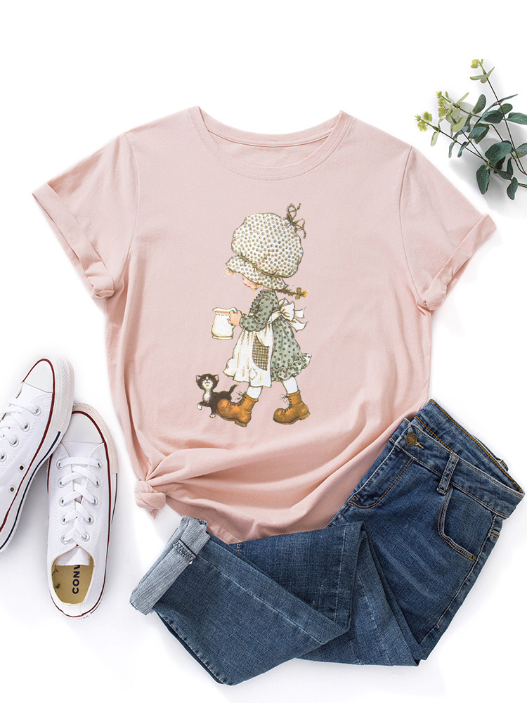 Title 1, T-shirt femme en coton, col rond, manches court...