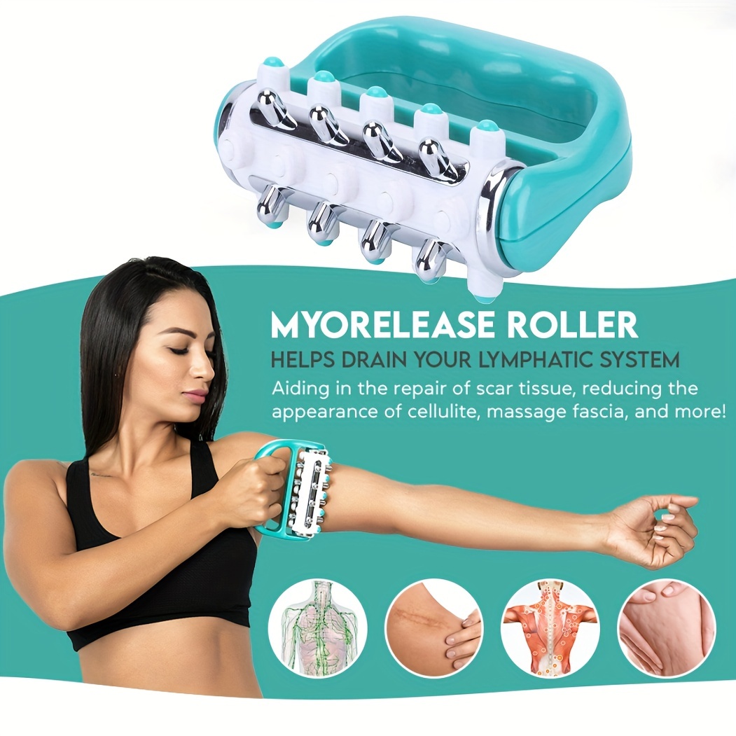 Cellulite massager fascia release and muscle massage roller - mini trigger point deep tissue myofascial release tool - body massager for men and women