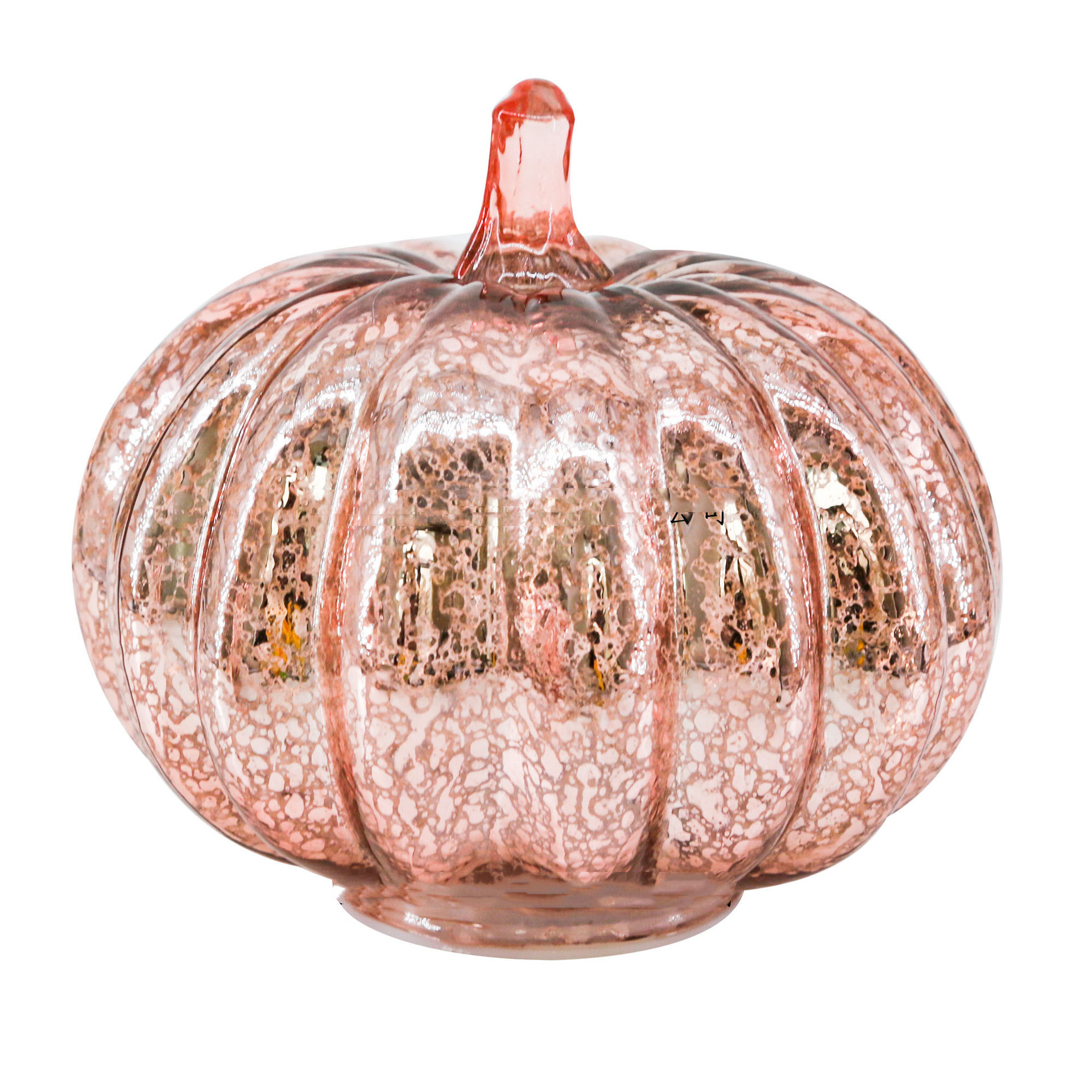 Halloween Decorative Glass Pumpkin Lantern (Rose