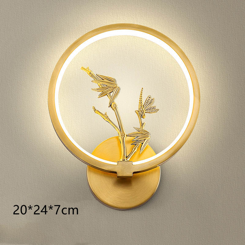 Light Luxury Background Wall Modern Zen Round Copper Wall Lamp - Image 7