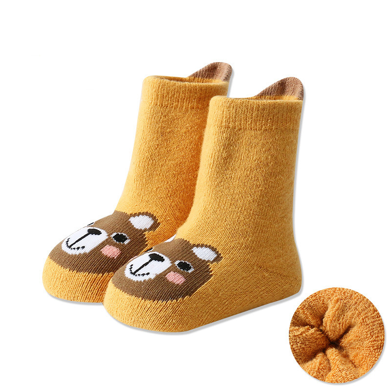 Children's Cartoon Dispensing Warm Terry Socks With Large Heel