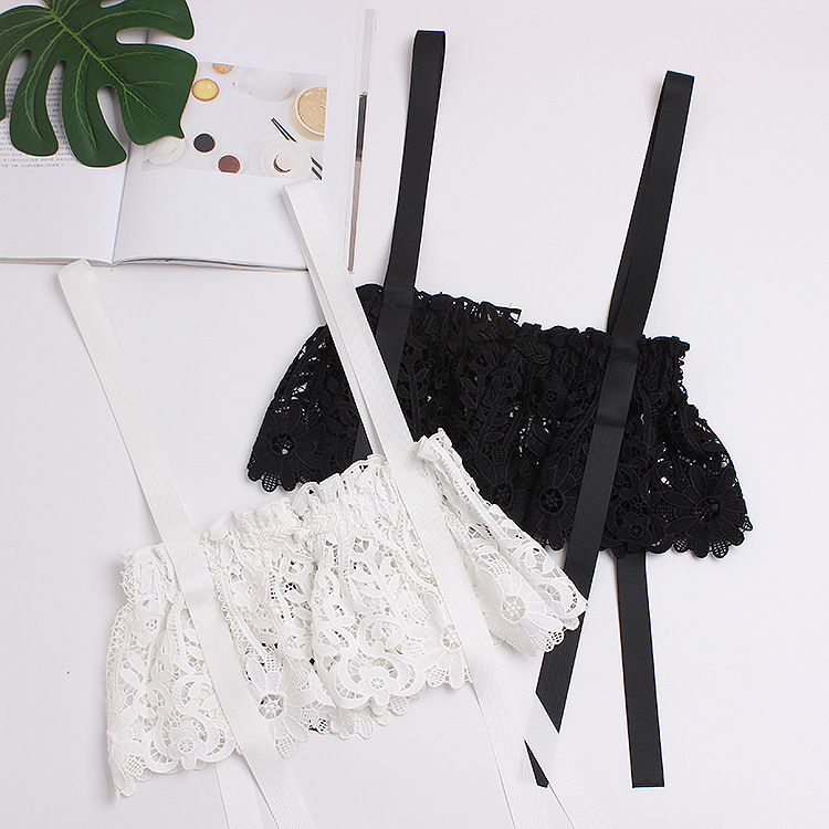 Breathable Printed Lace Wide Mesh Gauze Girdle Women's Suspender-style T-shirt Skirt Dress Belt