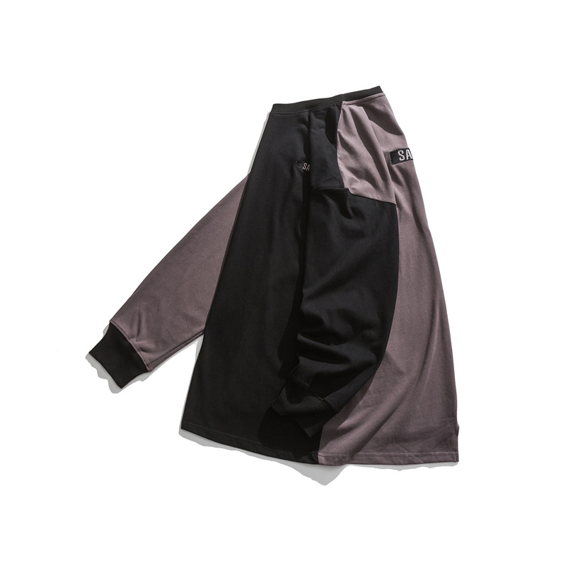 Men's Retro Color Matching Stitching Tailoring Hip-hop Sweater