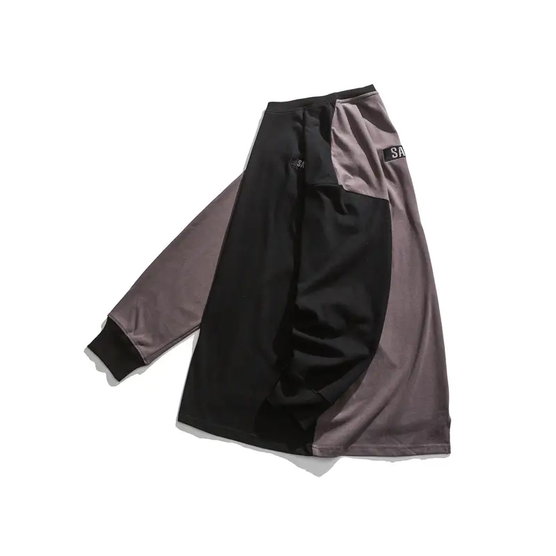 Men's Retro Color Matching Stitching Tailoring Hip-hop Sweater
