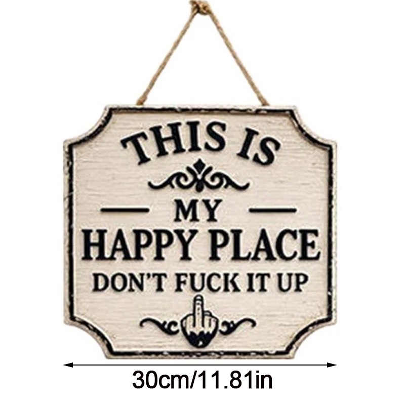 30cm Funny Garden Woden Sign This Is My Happy Place Welcome Farm NEW — image 6
