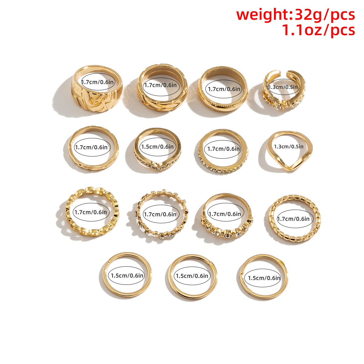 European And American Retro Cold Wind Combination Hollow Curved Ring — foto 4