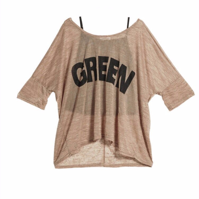 Fashion Women's Loose And Thin Sling Letter Printed Blouse