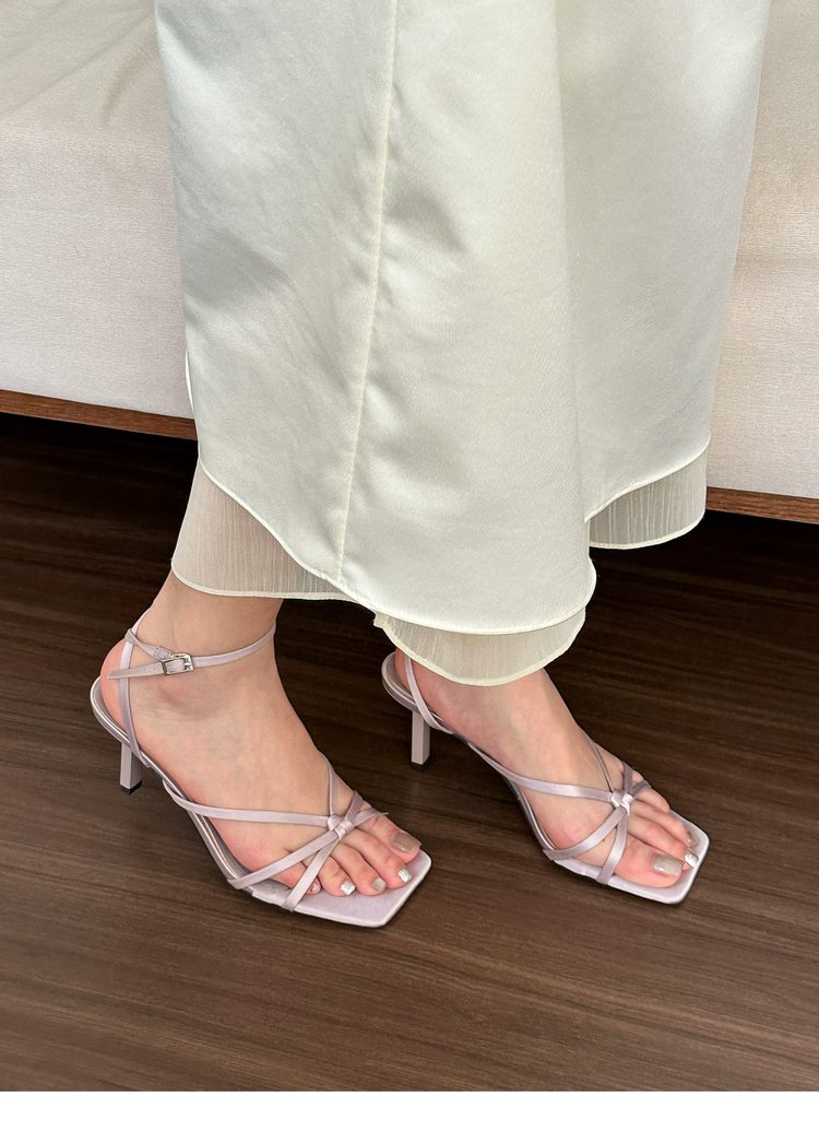 Satin High Heel Sandals, picture 2 of 4