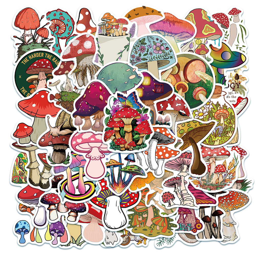 Plant & Mushroom Stickers Set 50Pcs