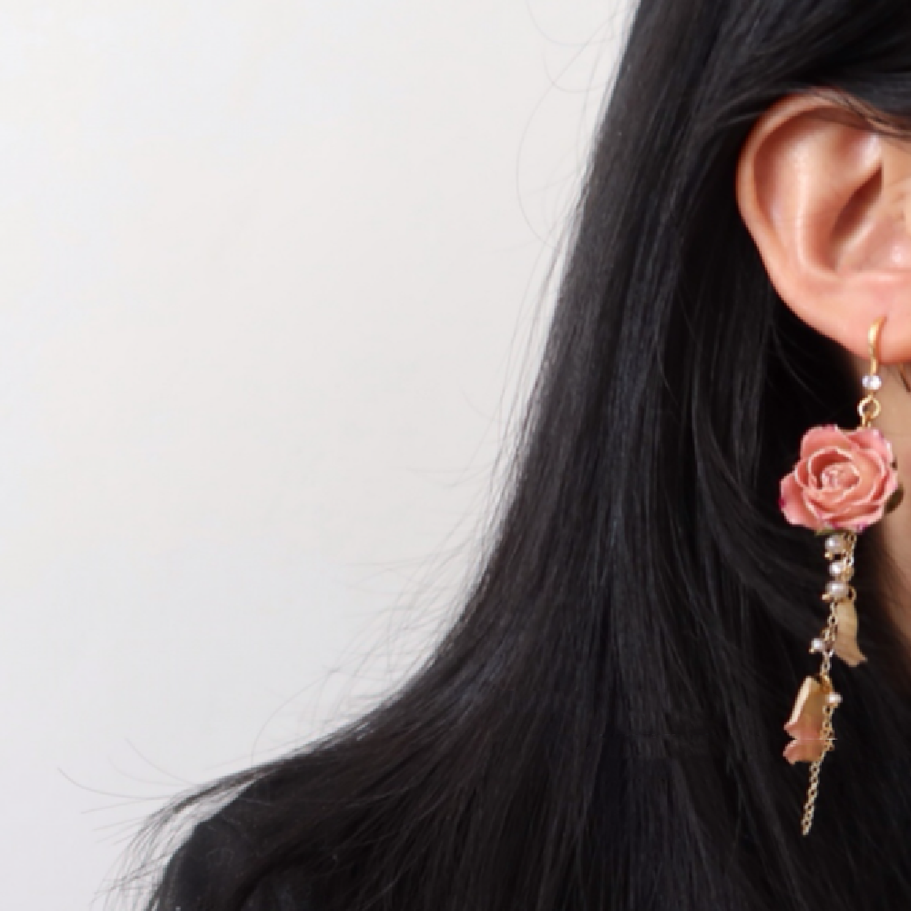 Title 6, New Fashion Summer Rose Earrings, a stylish and...