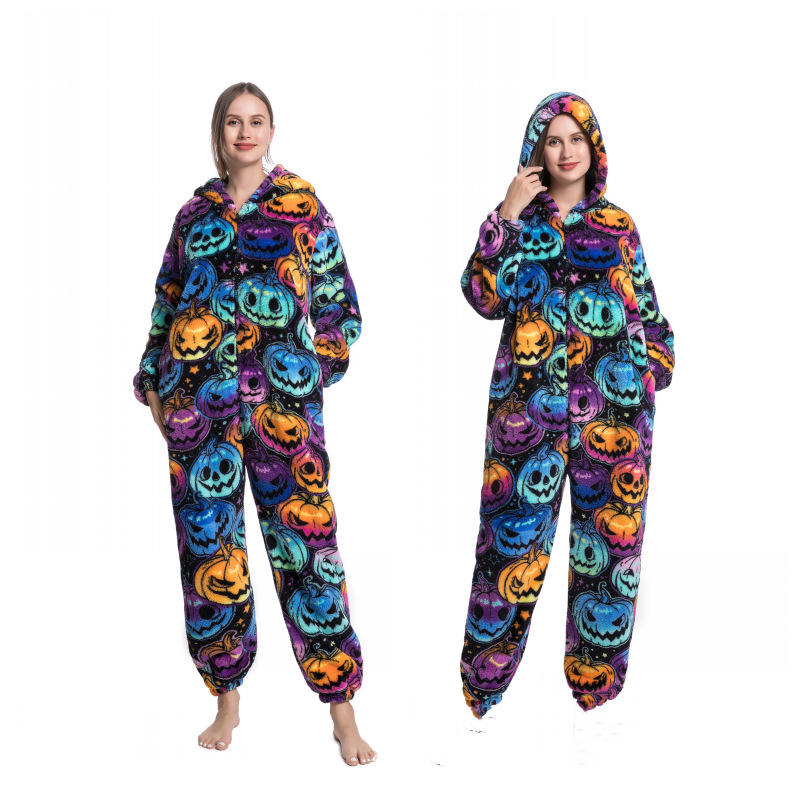 Title 9, Hooded Thick Cartoon Animal One Piece Pajamas