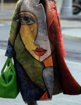 European And American Women's New Long Sleeved Large Woolen Overcoat