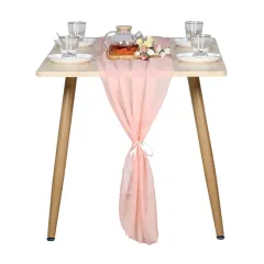 European And American Style Wedding Decoration Chiffon Table Flag - Coral Powder - View 1