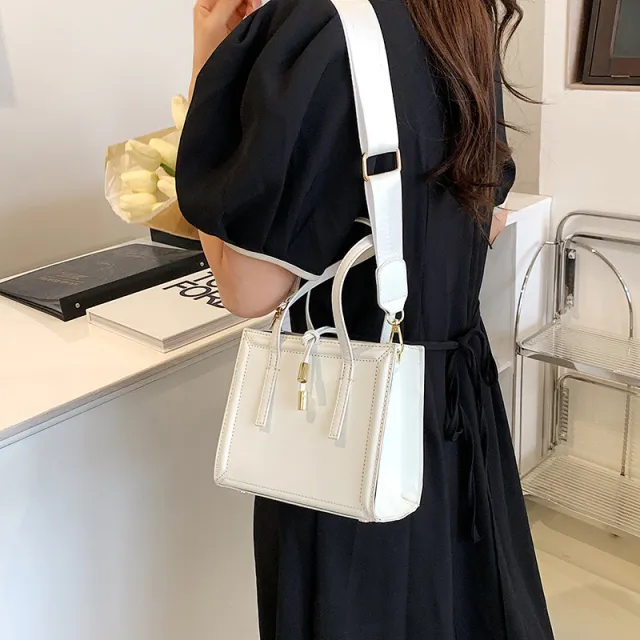 Fashionable One Shoulder Messenger Bag White - Shop at LoveMi