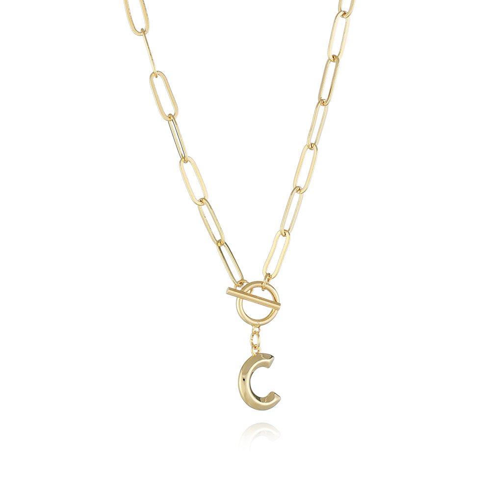Letter Necklace Real Gold Plated Trend Hip Hop