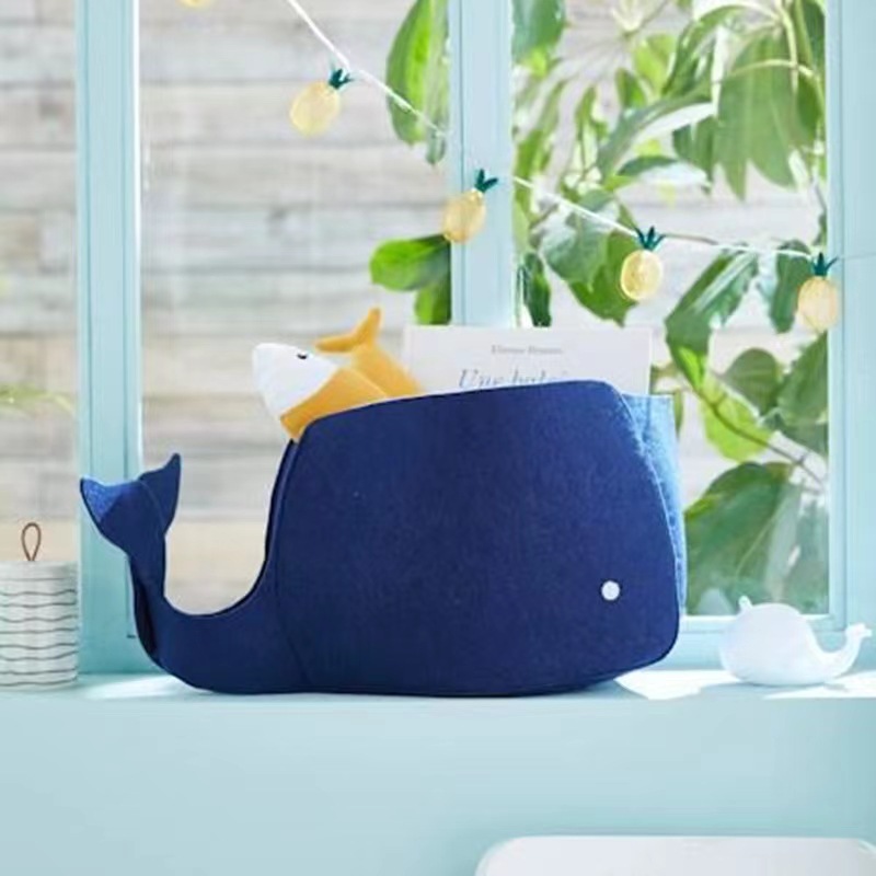 Title 4, Cartoon Whale Felt Collector Basket Sundries Sn...