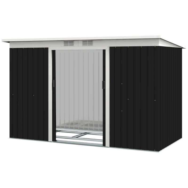 Metal Outdoor Storage Shed, Tool House With Double Lockable Doors For Backyard, Patio, Lawn, Garage, Dark Gray,Please Note The Dimensions And Weight In The Package Details Before Shipping.