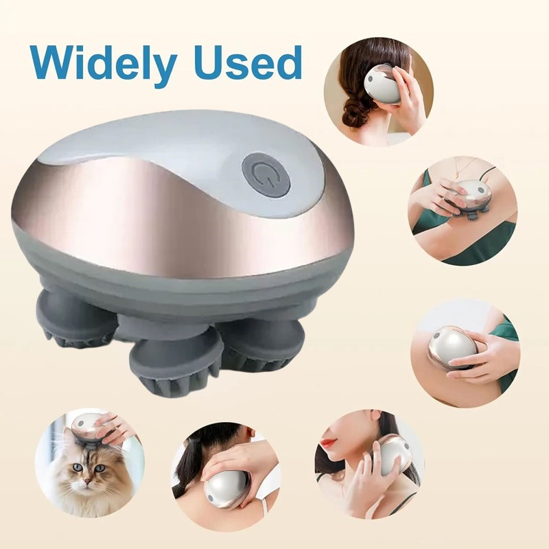 Electric Scalp Massager Head Massager Waterproof Massager 3 Kneading Modes R