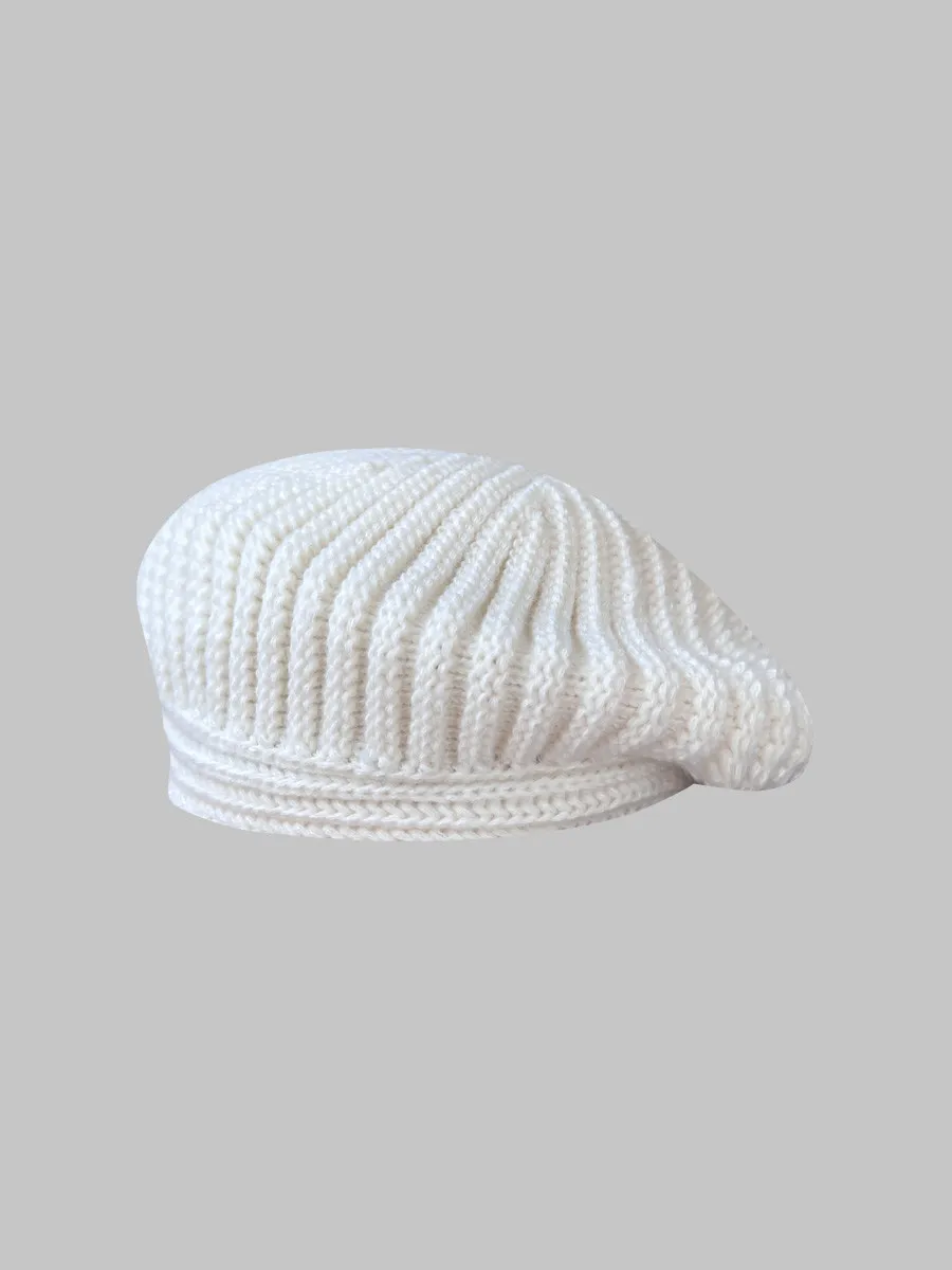 Autumn And Winter Fashion Knitted Beret Women - White