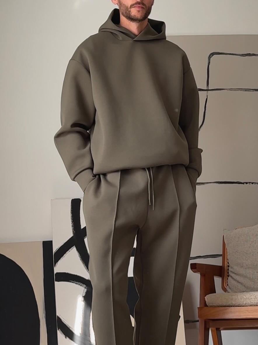 $31.19 Men's Casual Hooded Sweatshirt & Elastic Waist Pants Set