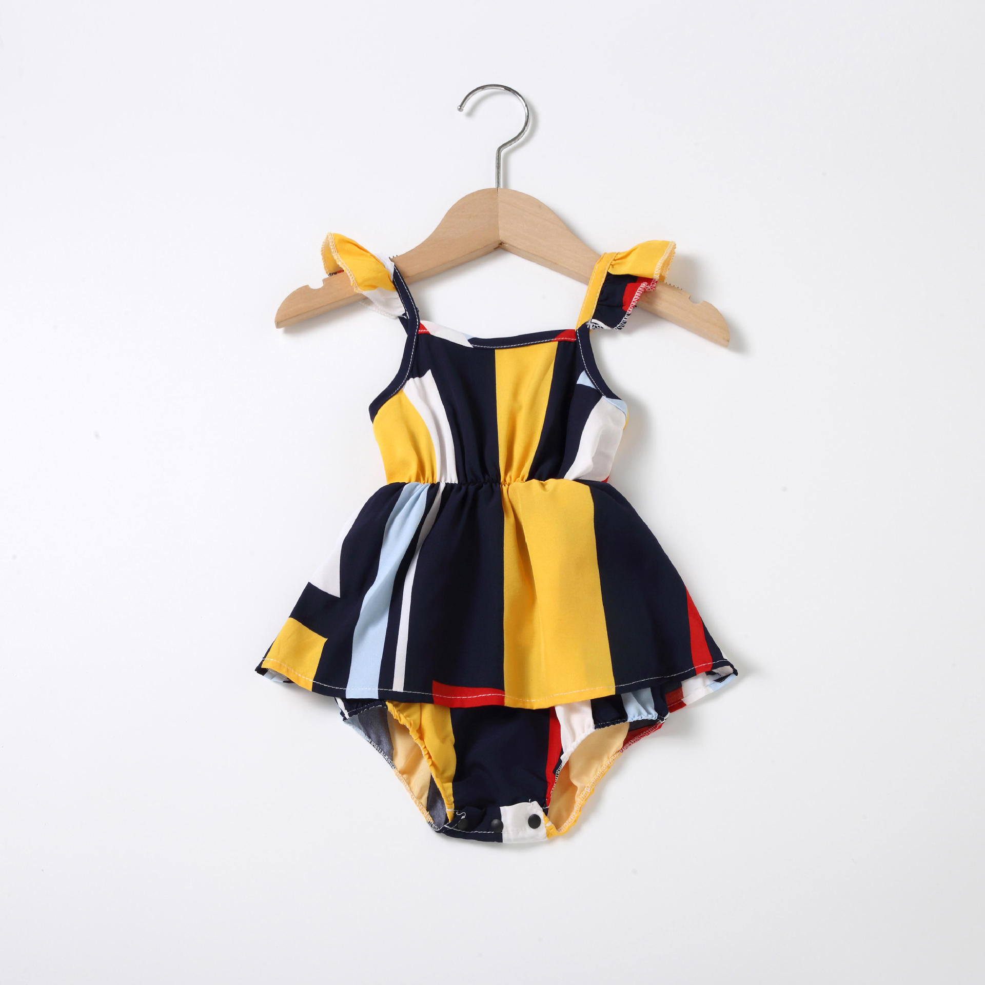 Printed V-neck Suspender Bodysuit For Women And Girls