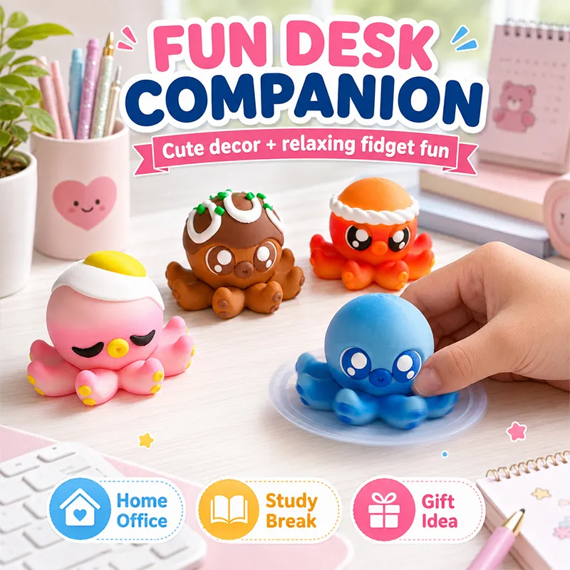 3D Printed Spinning Octopus Fidget Toy Cute