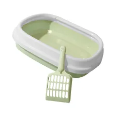 Pet Toilet Bedpan Training Plastic Sand Litter Box Cat Dog Tray With Scoop Cat Litter Box Anti-Splash Dog Clean Toilet - Green - View 1