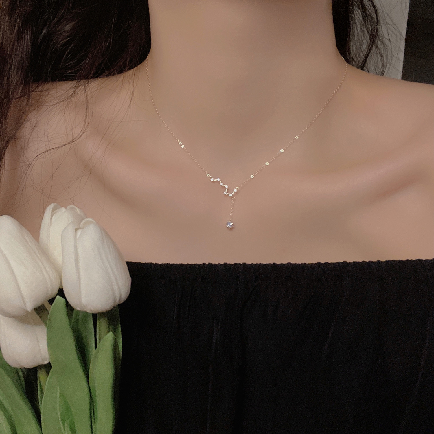 Big dipper necklace female (gold)
