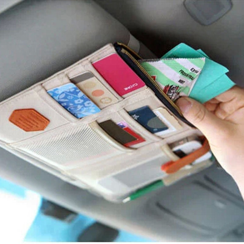 Car Sun Visor Storage Bag Compartment Design
