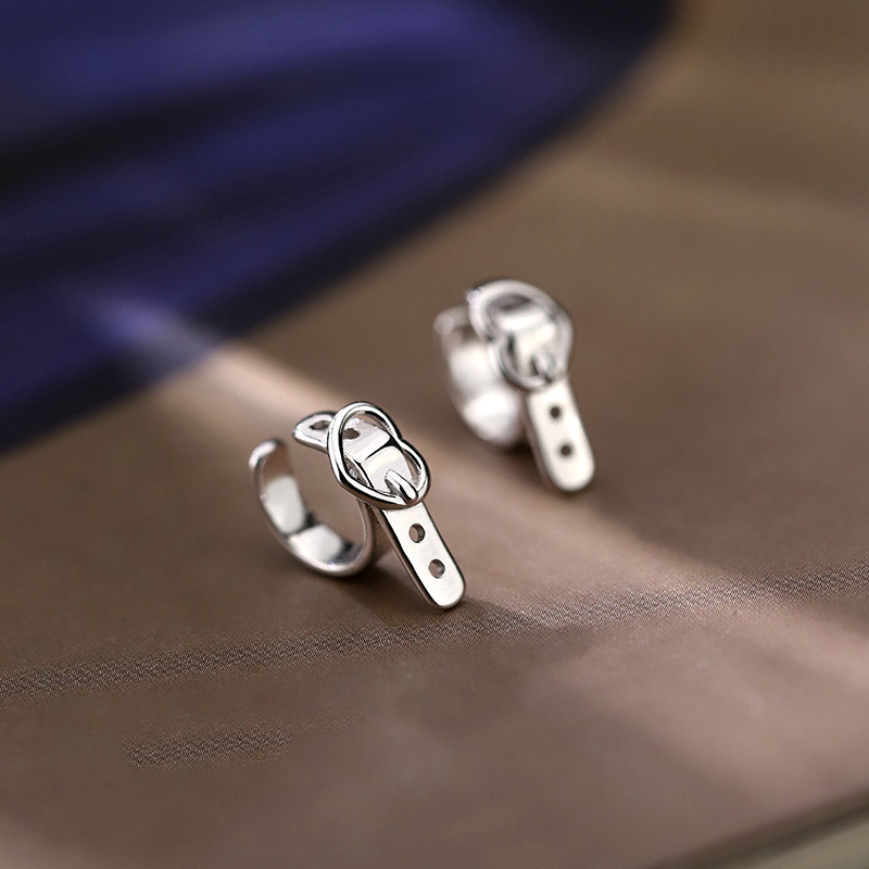 Simple Sterling Silver Heart Ear Clips