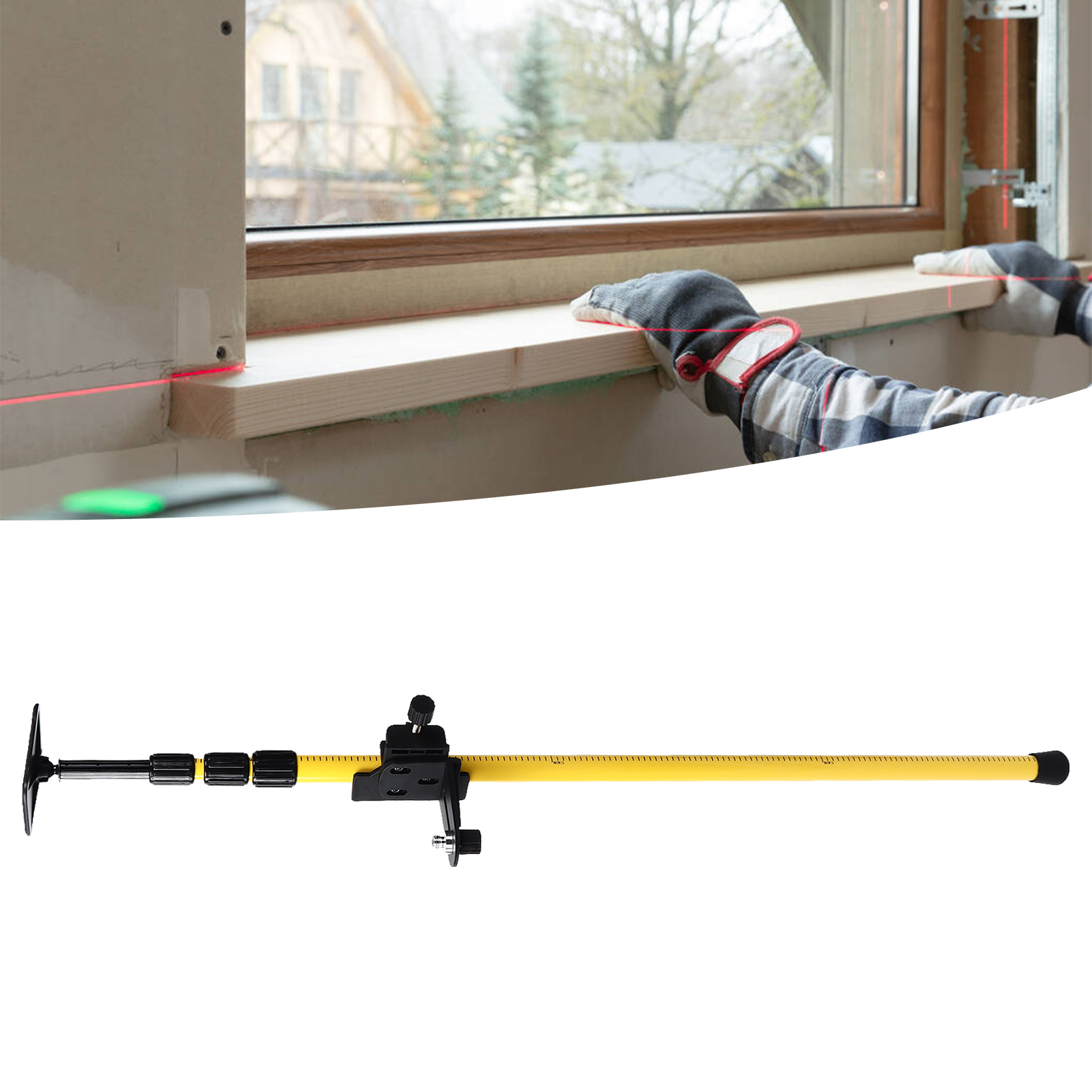2.8 Meter Laser Leveling Telescoping Pole Adjustable Mounting For Rotary — image 7