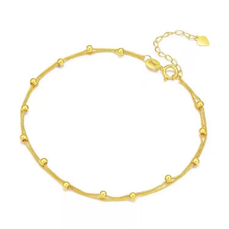 Title 2, Pulsera Estrella Perla Doble Capa Oro 18K