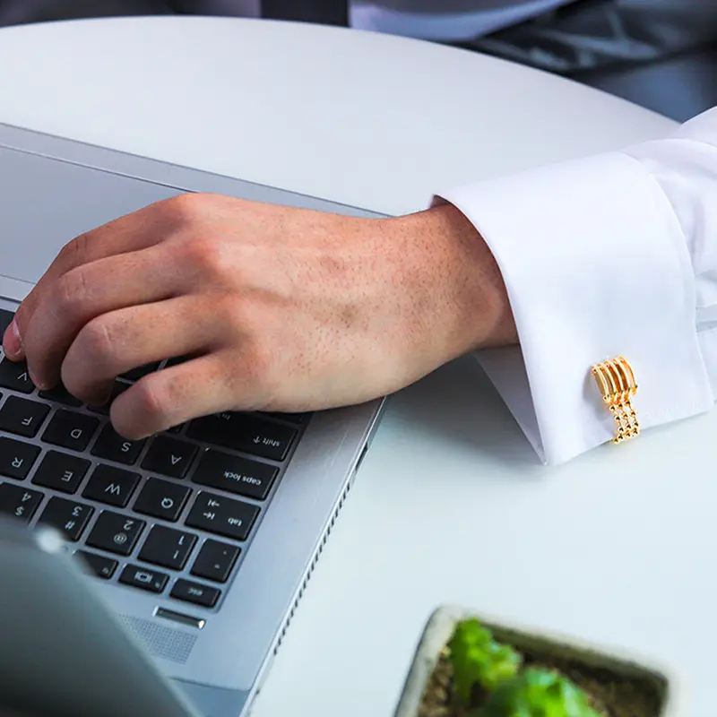 Large Chain High-end Shirt Cufflinks for Men