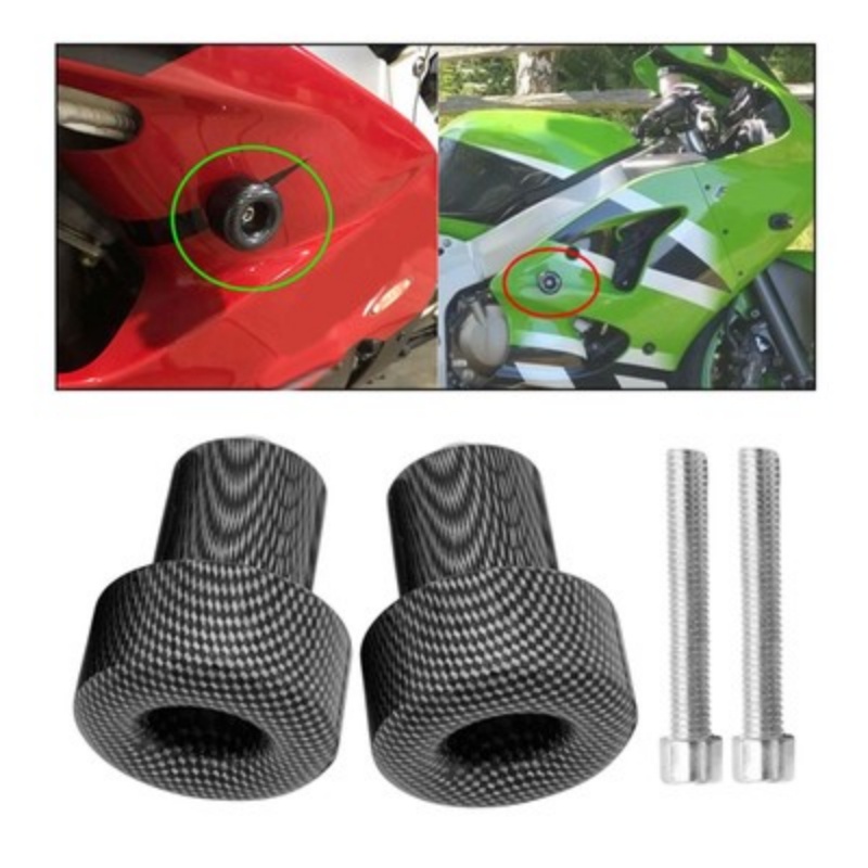 2x Frame Slider Crash Protector Guards For ZX6R ZX9R Carbon Fiber