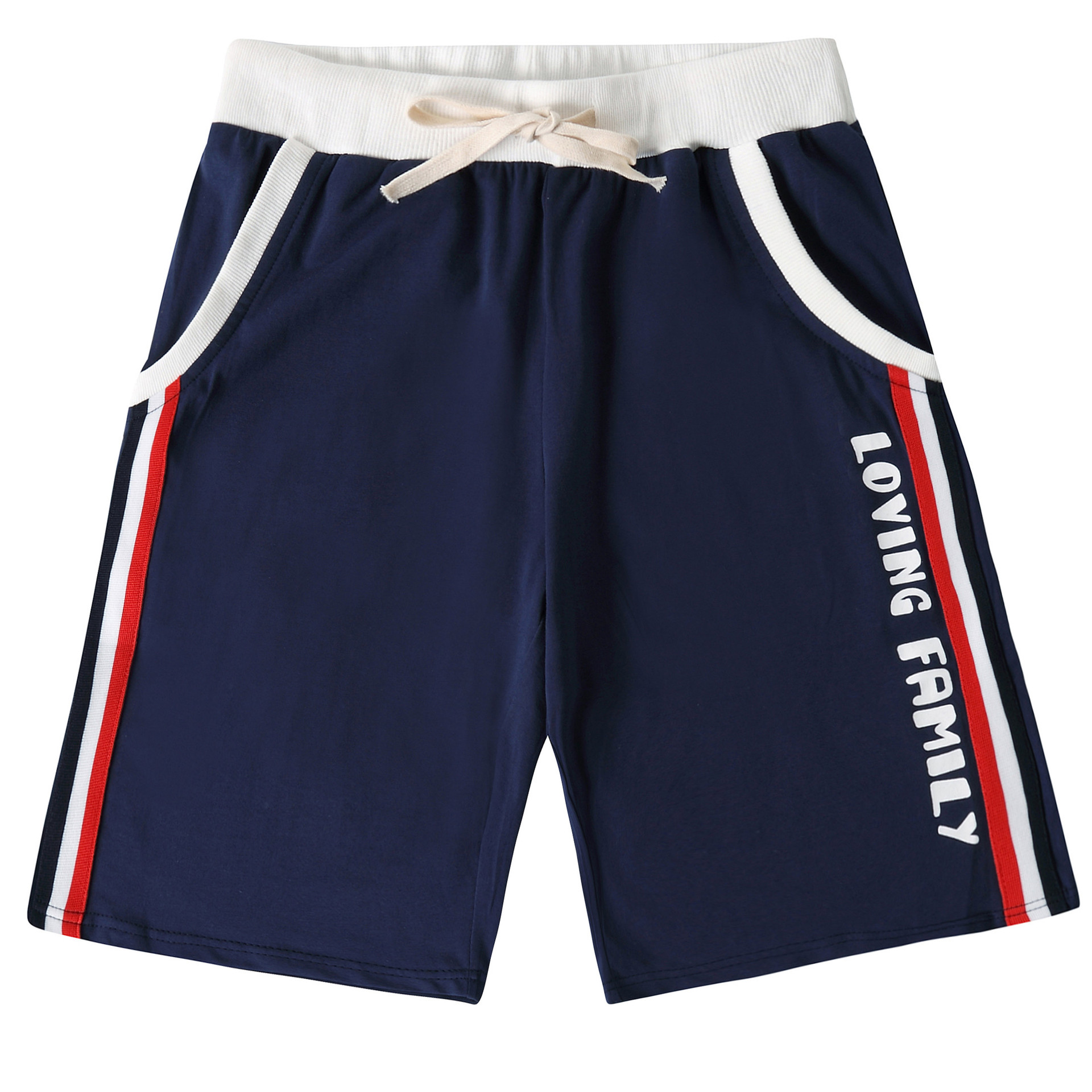 Color Matching Pocket Family Suit Parent child Short Sleeve T shirt Pants 140 - Shop at LoveMi