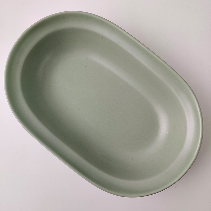 9.5Oval Green Bowl