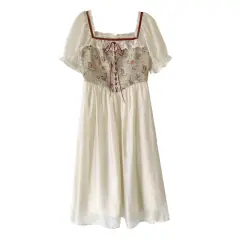 Gentle Milk Sweet Style Fragmented Flower Dress - View 1