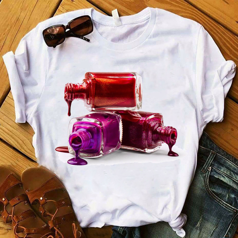 Title 20, Nail Polish Bottle Print Short Sleeve