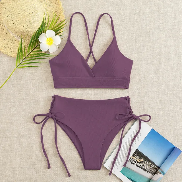 Bikini Split Swimsuit For Women Purple - Shop at LoveMi